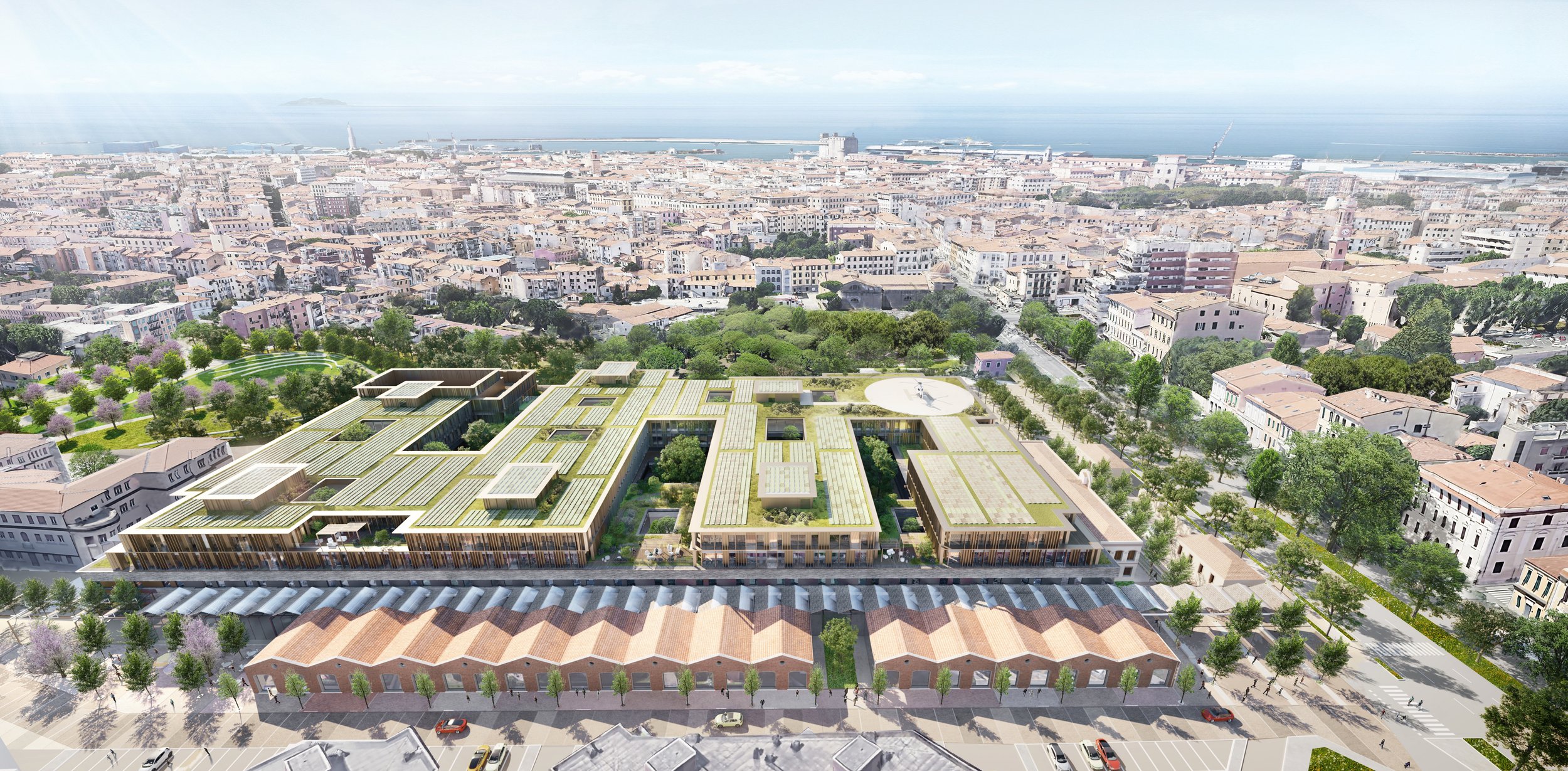 aerial view new hospital livorno