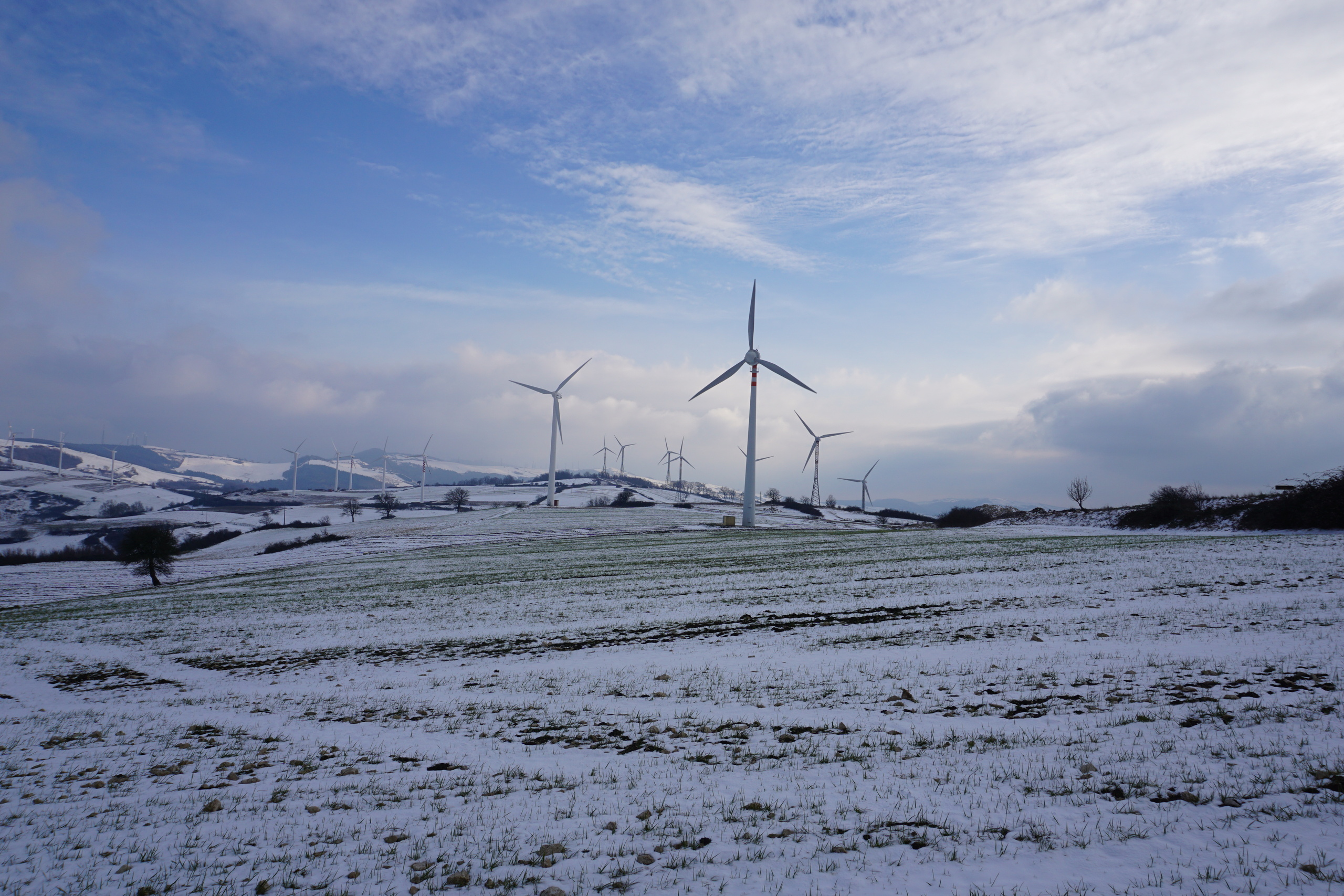 View of the wind farm at Volturino (FG), Italy