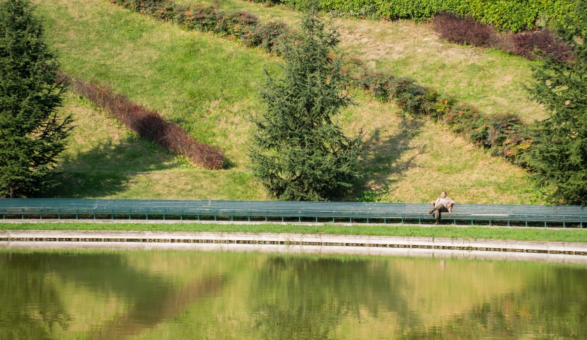 A men on the platform in the Portello area of Milan