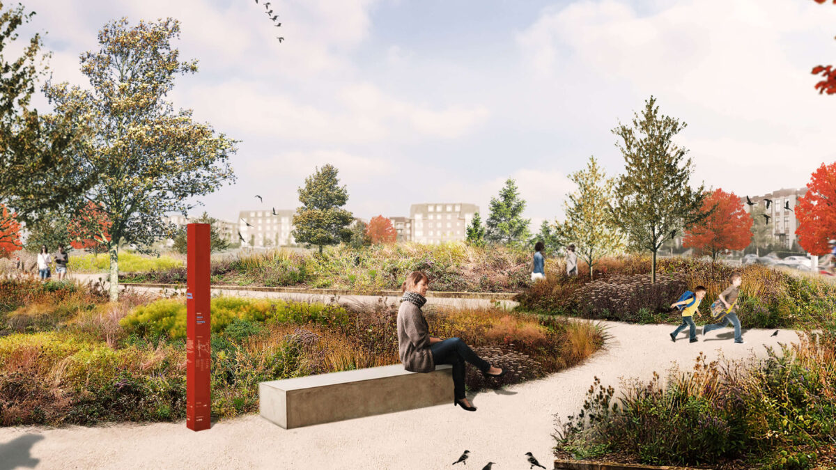 Person sitting on a bench