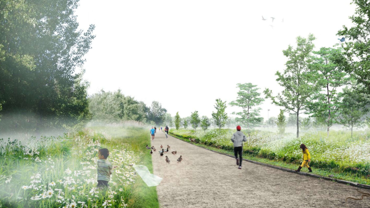 pathway with person walking